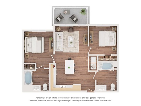 A floor plan of a house with a kitchen, living room, and bathroom.